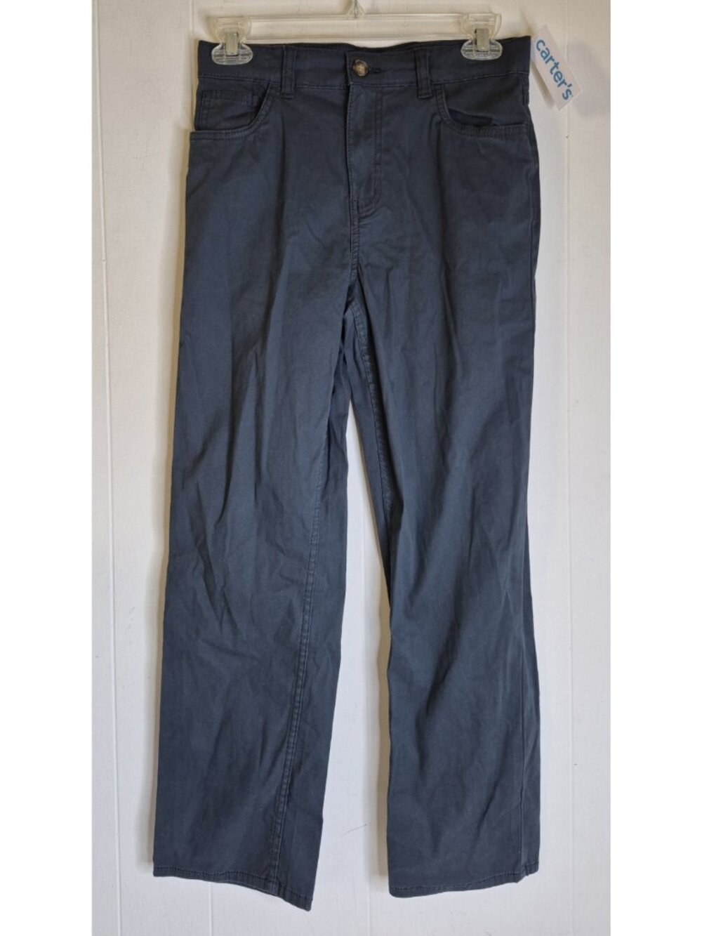 NWT CARTER'S Gray Chino Pants Youth Boys Size 12 Adjustable